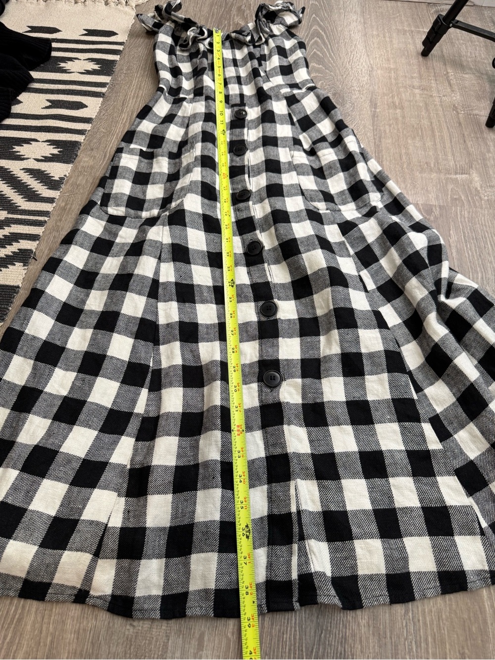 Reformation Midi Plaid Hattie Linen Dress Size 8 - Picture 7 of 9